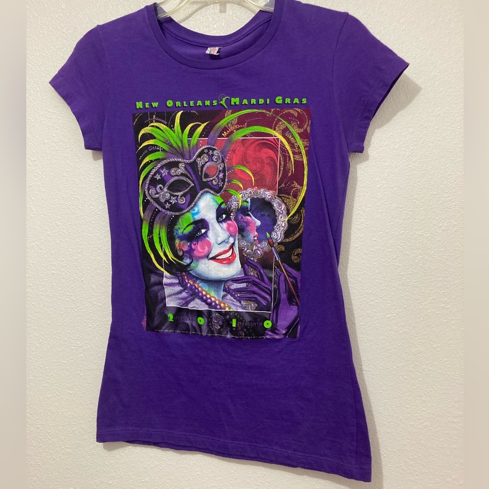 New Orleans Mardi Grass Louisiana T-shirt Purple 2010 Top